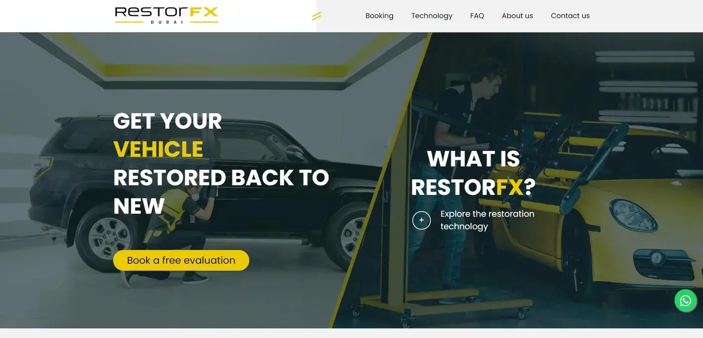 RestorFX Dubai: Home page with free evaluation booking