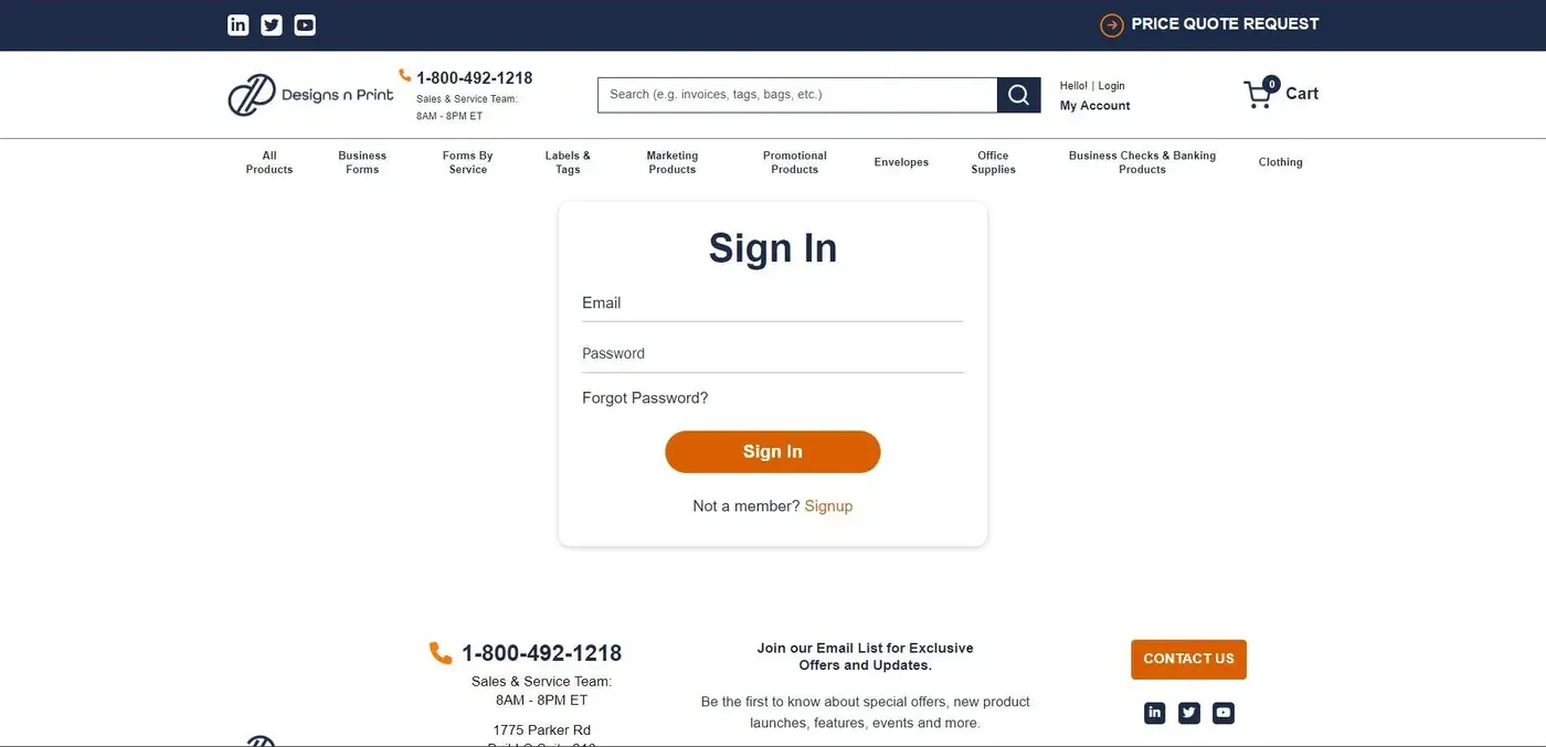 DesignsnPrint.com: Sign in